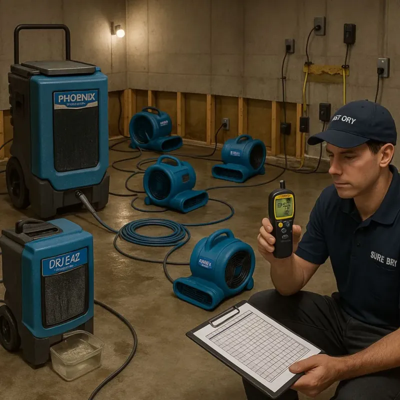 Structural Drying and Dehumidification process in Buckner, MO
